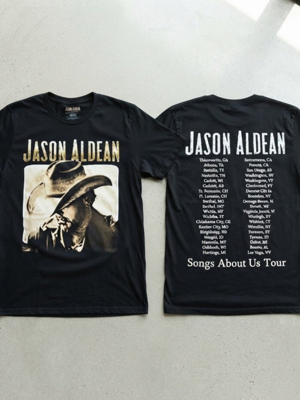 Jason Aldean Songs About Us Tour Dates 2026 Black T-Shirt S-4XL